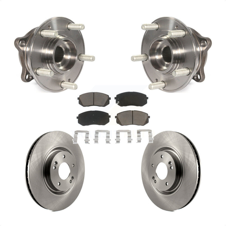 Front Hub Bearing Assembly With Disc Brake Rotors And Ceramic Pads Kit For Hyundai Sonata Tucson KBB-122178