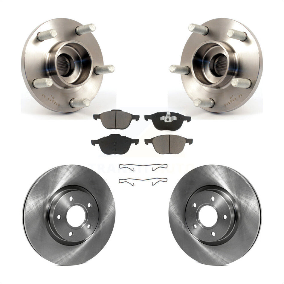 Front Hub Bearing Assembly With Disc Brake Rotors And Ceramic Pads Kit For Volvo S40 C70 C30 V50 KBB-122188