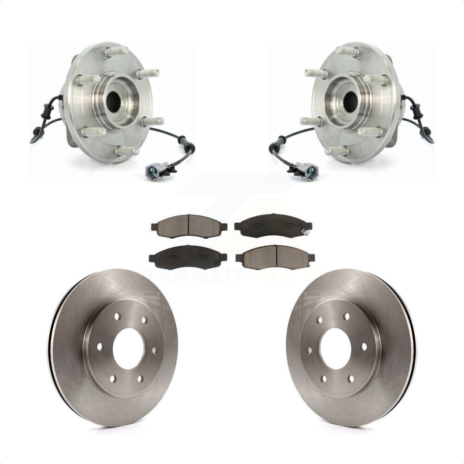 Front Hub Bearing Assembly With Disc Brake Rotors And Ceramic Pads Kit For Nissan Titan Pathfinder Armada INFINITI QX56 TITAN KBB-122192