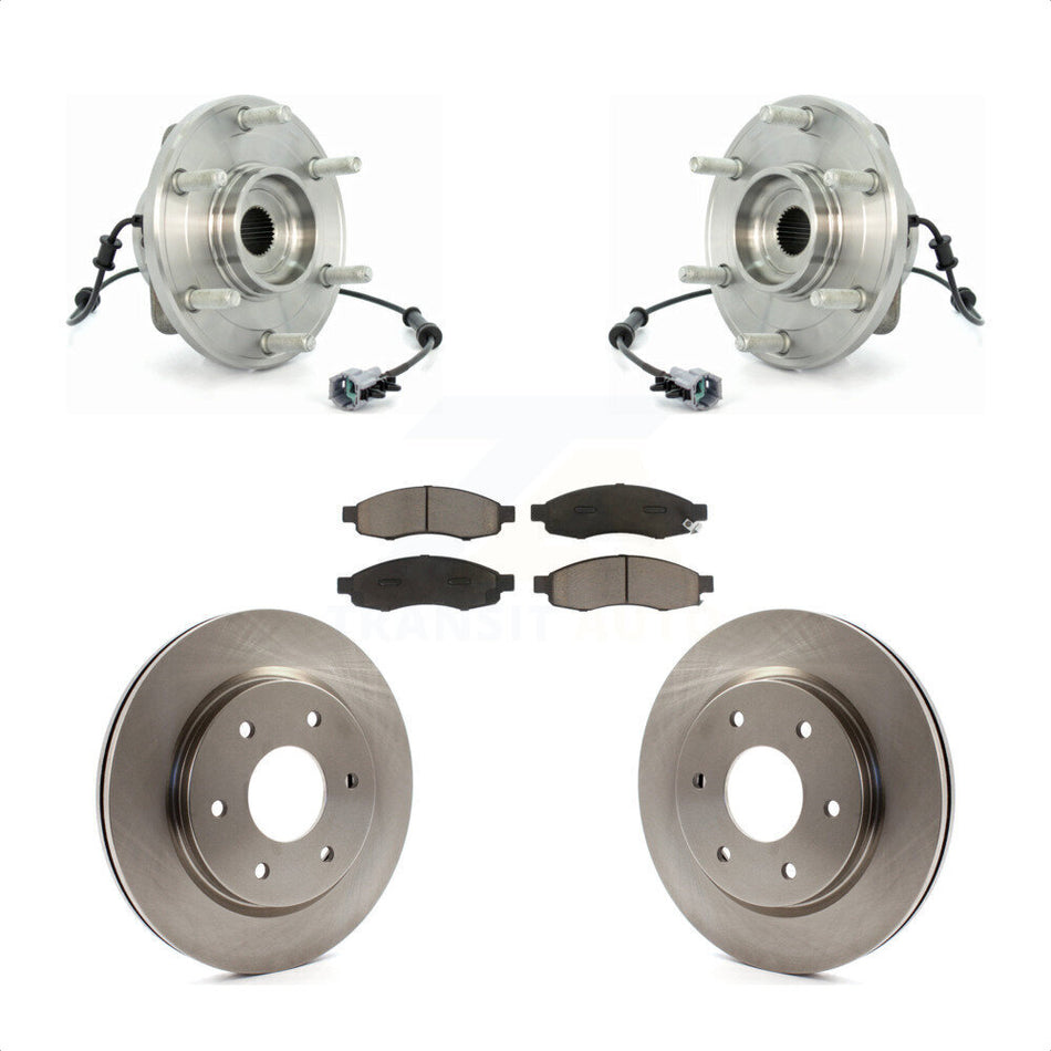 Front Hub Bearing Assembly With Disc Brake Rotors And Ceramic Pads Kit For Nissan TITAN Armada INFINITI QX56 KBB-122193