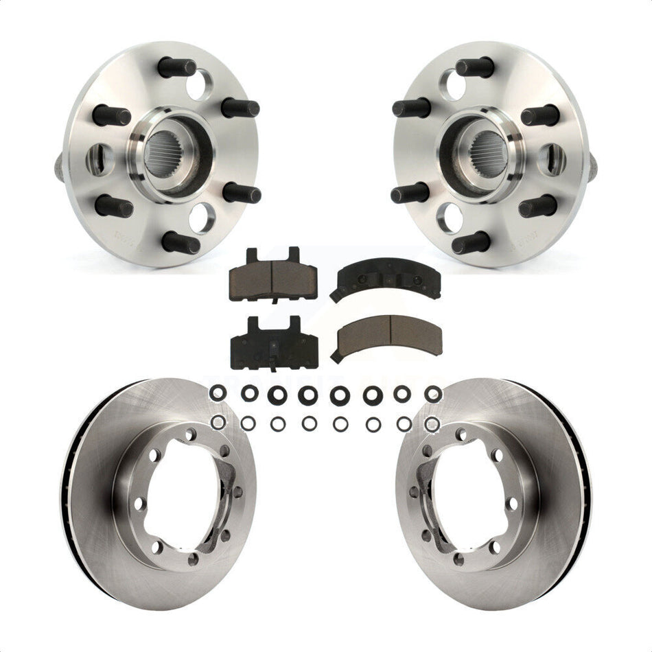 Front Hub Bearing Assembly With Disc Brake Rotors And Ceramic Pads Kit For 1994-1994 K1500 Suburban Chevrolet GMC 8 Lug Wheels KBB-122199