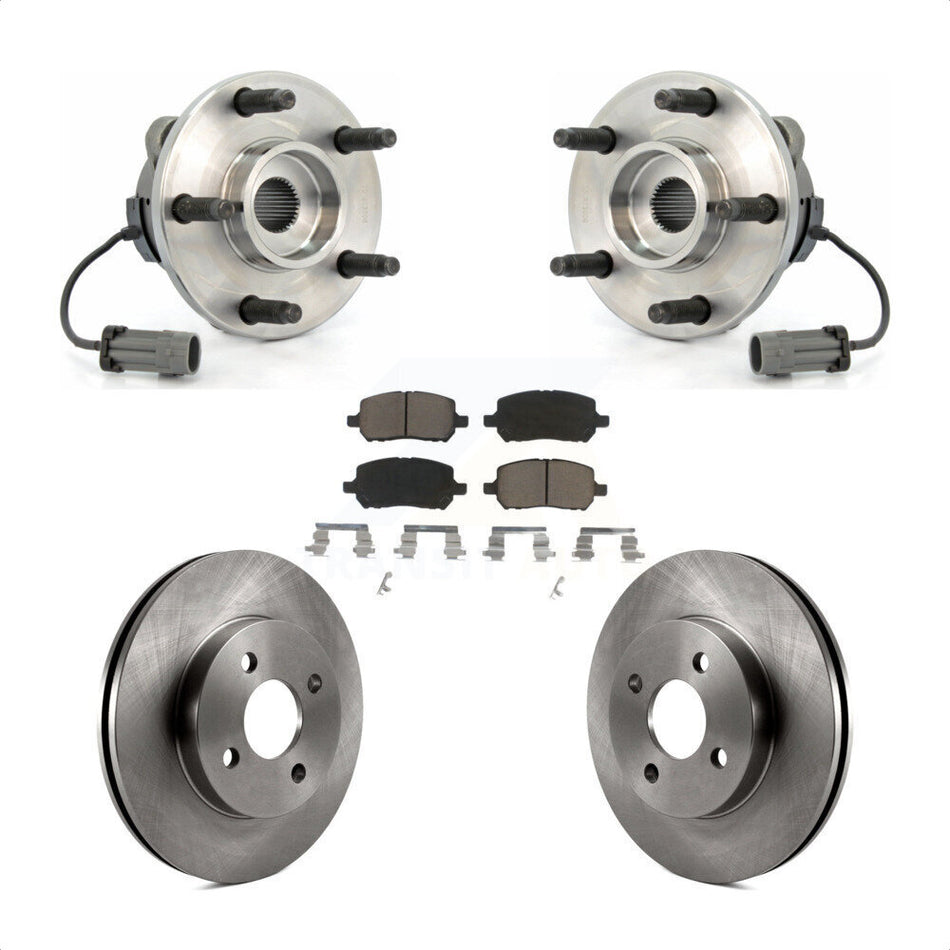 Front Hub Bearing Assembly With Disc Brake Rotors And Ceramic Pads Kit For Saturn Ion Pontiac Pursuit 5 Lug Wheels KBB-122204