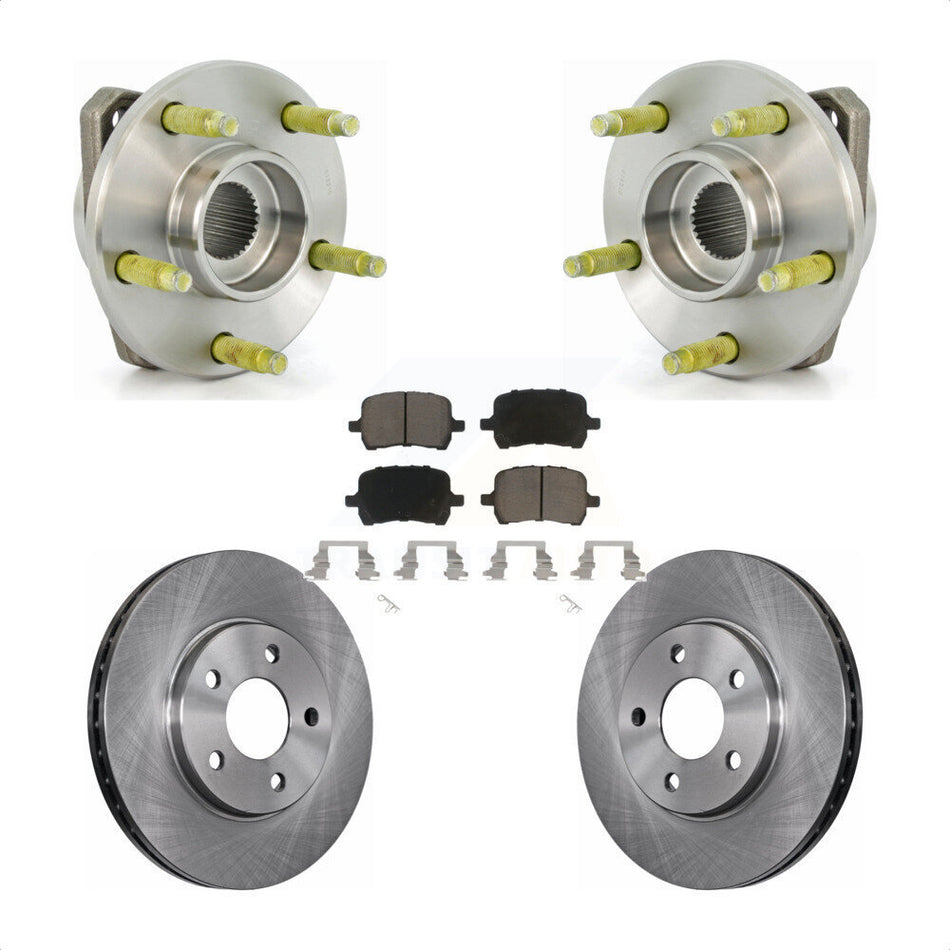 Front Hub Bearing Assembly With Disc Brake Rotors And Ceramic Pads Kit For Pontiac G6 Chevrolet Malibu KBB-122208