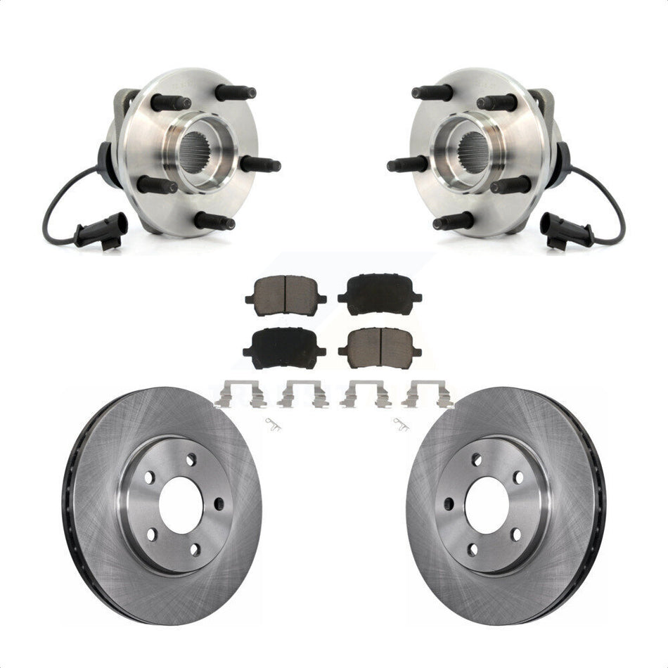 Front Hub Bearing Assembly With Disc Brake Rotors And Ceramic Pads Kit For Chevrolet Malibu Pontiac G6 KBB-122210