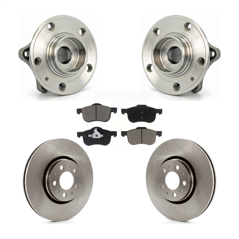 Front Hub Bearing Assembly With Disc Brake Rotors And Ceramic Pads Kit For 2008 Volvo S60 316mm Diameter Rotor KBB-122213