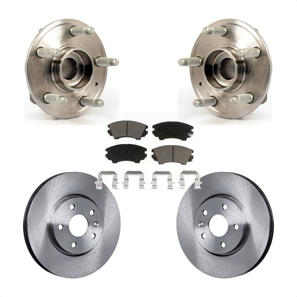Front Hub Bearing Assembly With Disc Brake Rotors And Ceramic Pads Kit For 2010-2015 Chevrolet Camaro LT LS KBB-122220