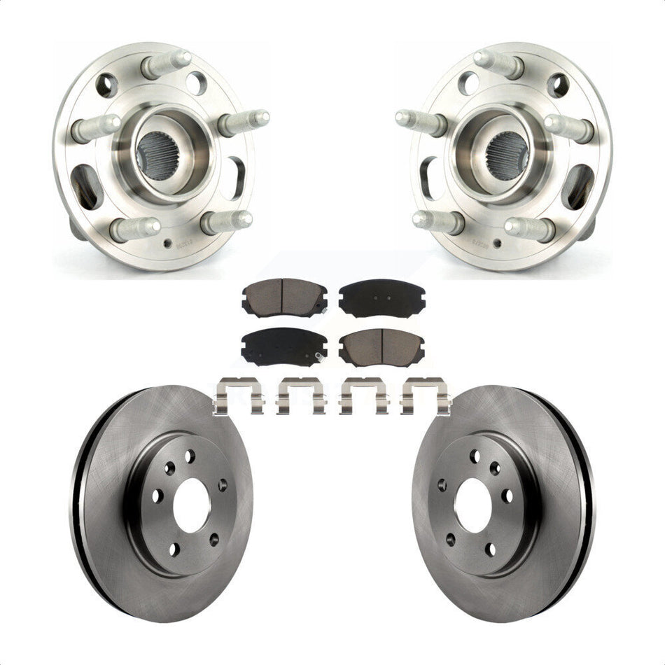 Front Hub Bearing Assembly With Disc Brake Rotors And Ceramic Pads Kit For Chevrolet Malibu Buick LaCrosse Regal Limited KBB-122223
