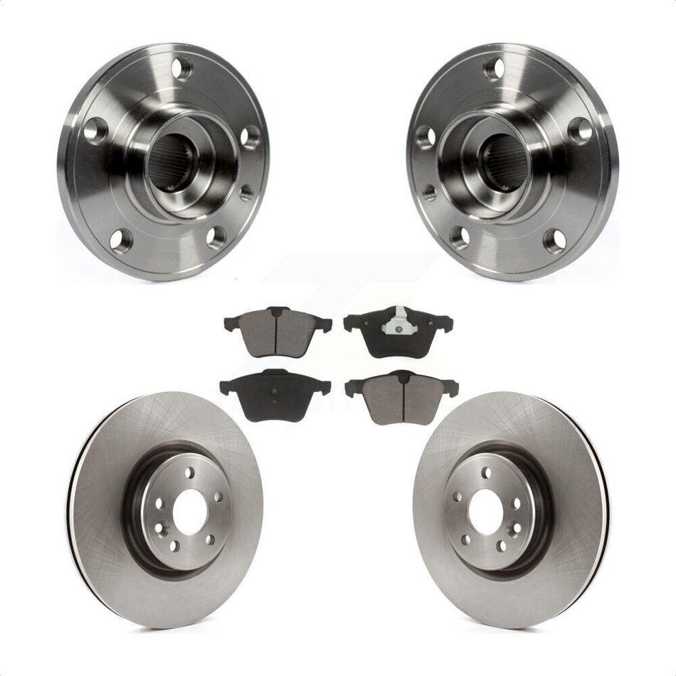 Front Hub Bearing Assembly With Disc Brake Rotors And Ceramic Pads Kit For Volvo S60 XC70 S80 V60 V70 336mm Diameter Rotor KBB-122240