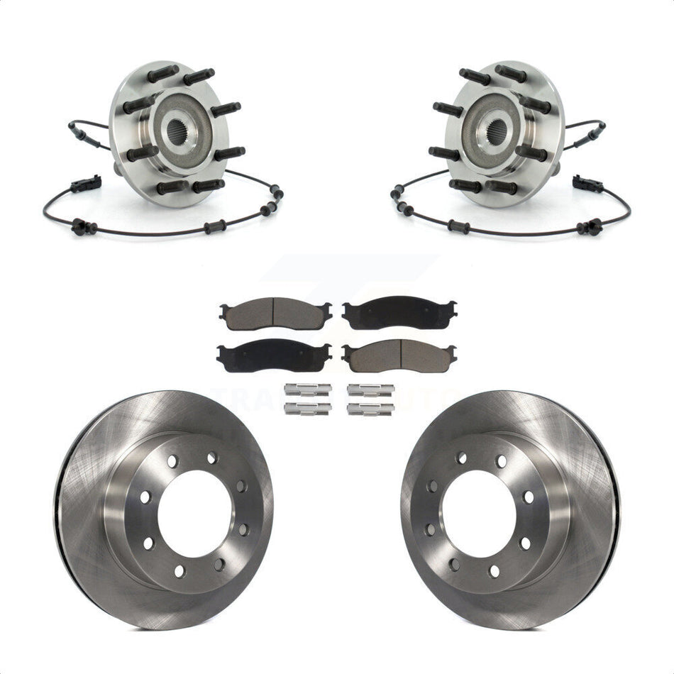 Front Hub Bearing Assembly With Disc Brake Rotors And Ceramic Pads Kit For Dodge Ram 1500 2500 3500 8 Lug Wheels KBB-122248