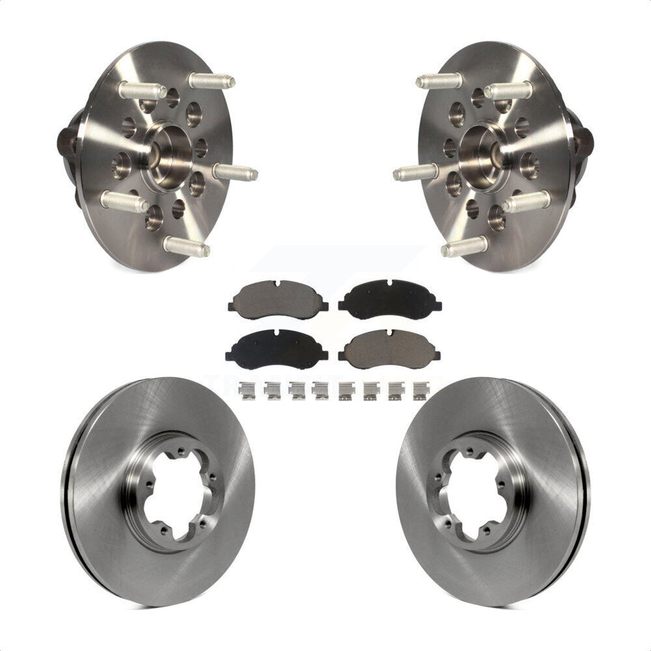 Front Hub Bearing Assembly With Disc Brake Rotors And Ceramic Pads Kit For Ford Transit-250 Transit-150 5 Lug Wheels Without 4600 Lb Axle KBB-122256