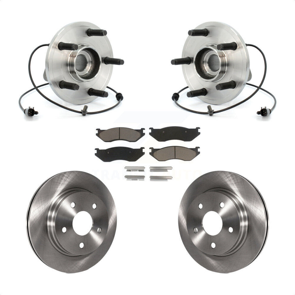Front Hub Bearing Assembly With Disc Brake Rotors And Ceramic Pads Kit For 2006 Dodge Durango KBB-122263