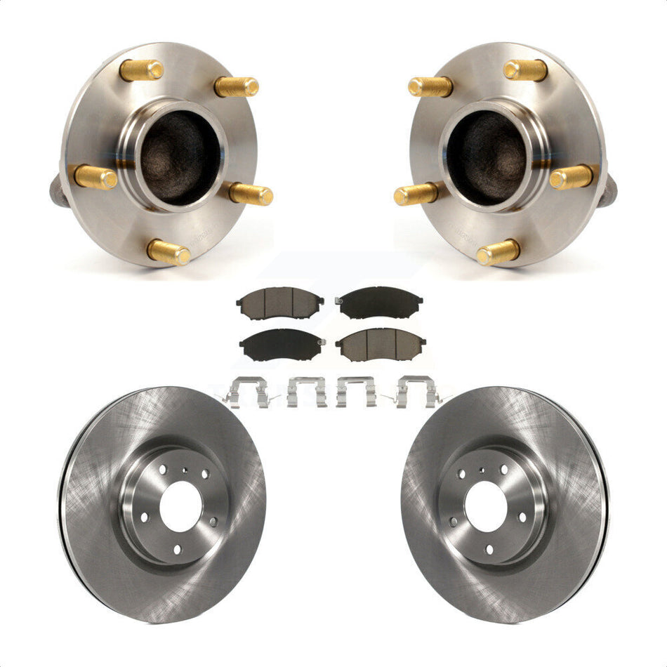 Front Hub Bearing Assembly With Disc Brake Rotors And Ceramic Pads Kit For INFINITI G35 Nissan 350Z KBB-122270