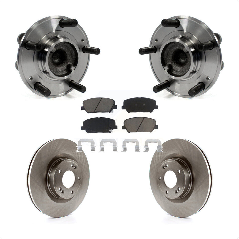 Front Hub Bearing Assembly With Disc Brake Rotors And Ceramic Pads Kit For Hyundai Genesis Coupe KBB-122273