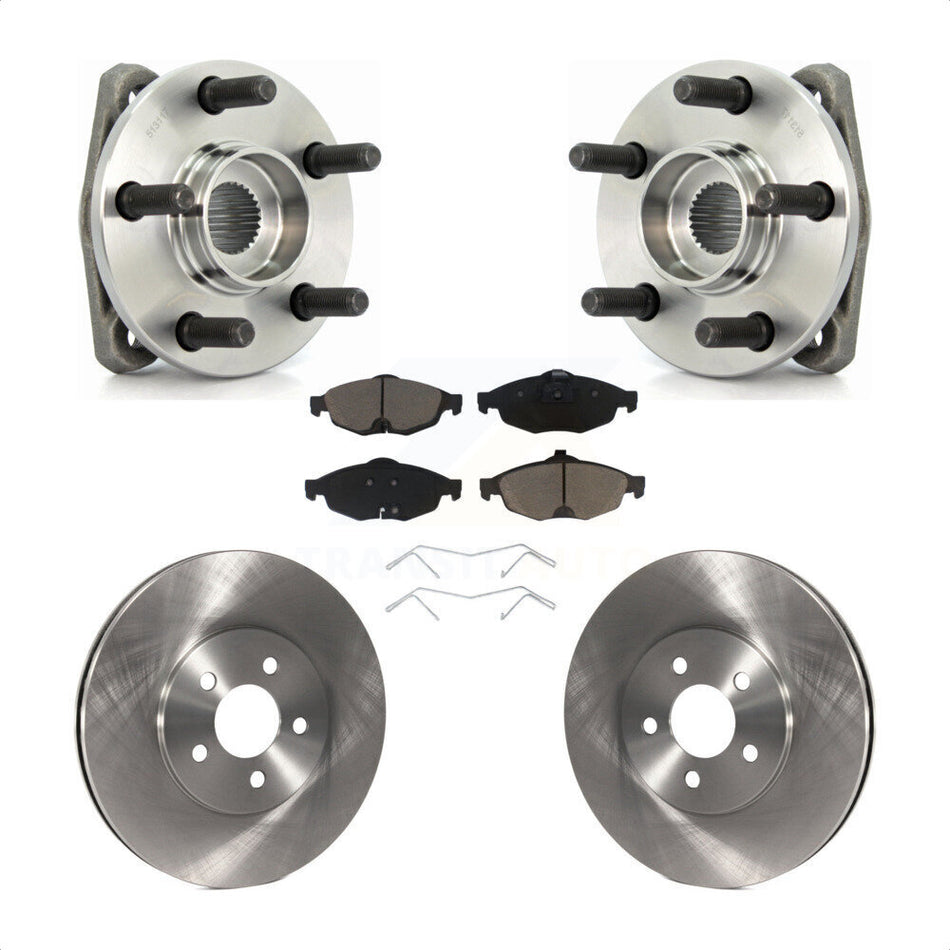 Front Hub Bearing Assembly With Disc Brake Rotors And Ceramic Pads Kit For Chrysler Sebring Dodge Stratus KBB-122279