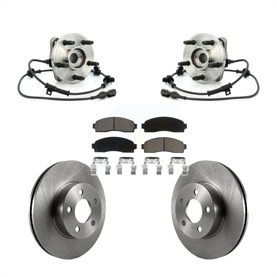 Front Hub Bearing Assembly With Disc Brake Rotors And Ceramic Pads Kit For Ford Ranger Explorer Sport Trac Mazda B4000 4WD KBB-122297