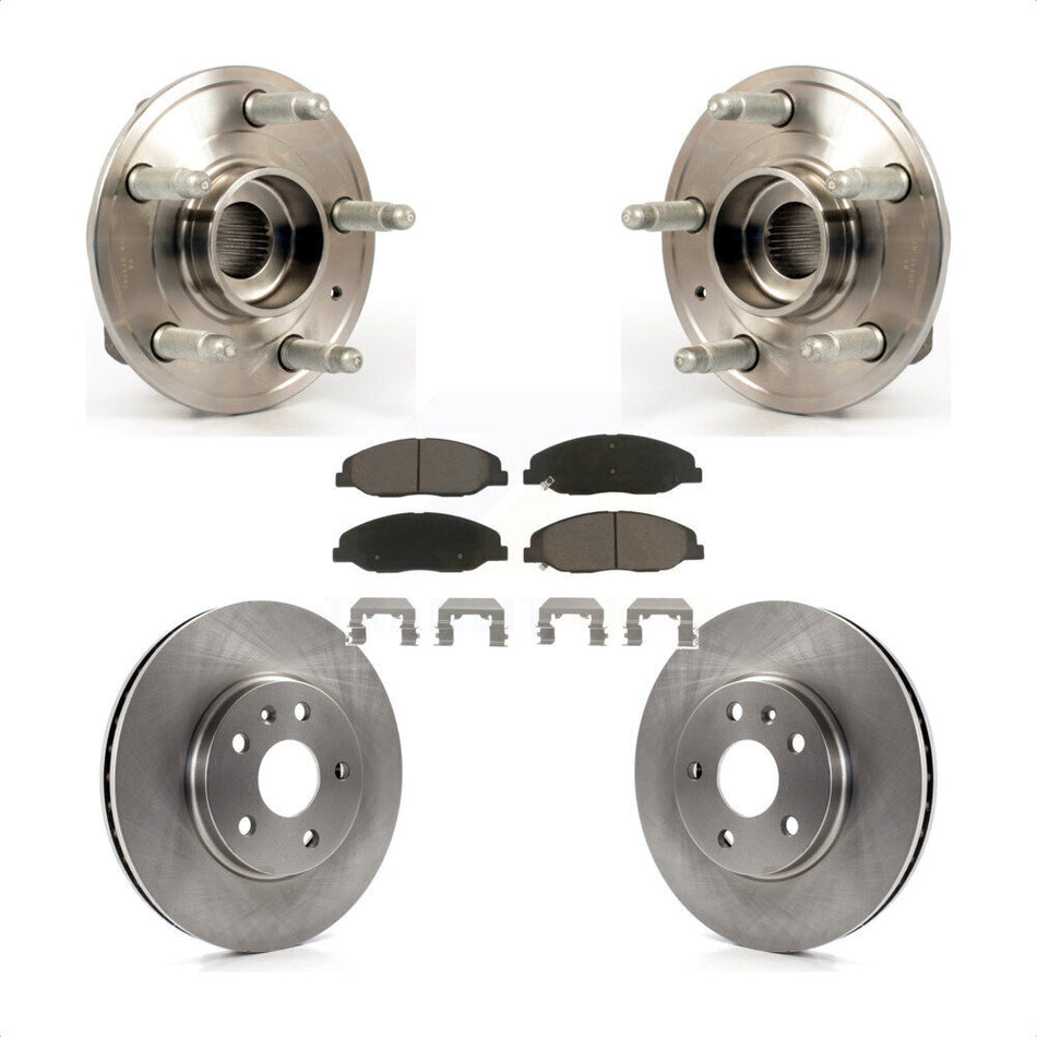Front Hub Bearing Assembly With Disc Brake Rotors And Ceramic Pads Kit For Cadillac CTS KBB-122306