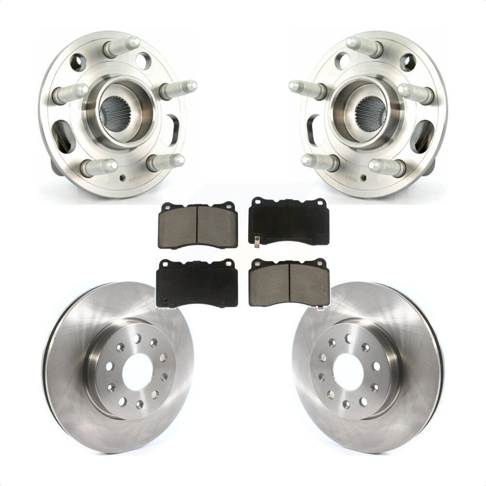 Front Hub Bearing Assembly With Disc Brake Rotors And Ceramic Pads Kit For Cadillac CTS KBB-122308