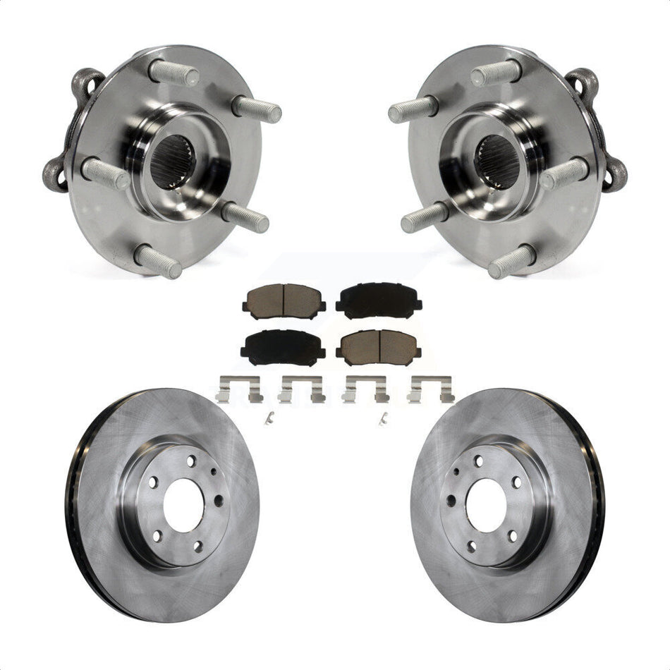 Front Hub Bearing Assembly With Disc Brake Rotors And Ceramic Pads Kit For 2013-2015 Mazda CX-5 KBB-122314