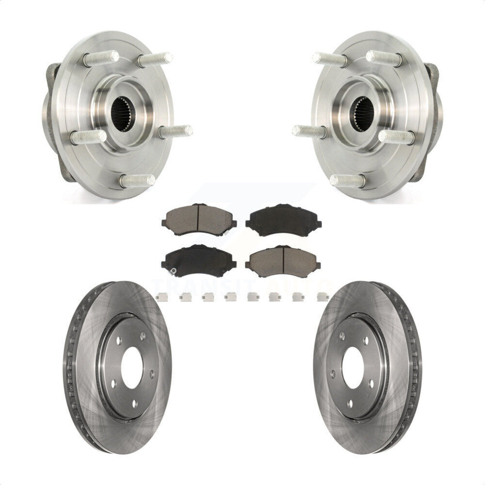 Front Hub Bearing Assembly With Disc Brake Rotors And Ceramic Pads Kit For Dodge Journey KBB-122328