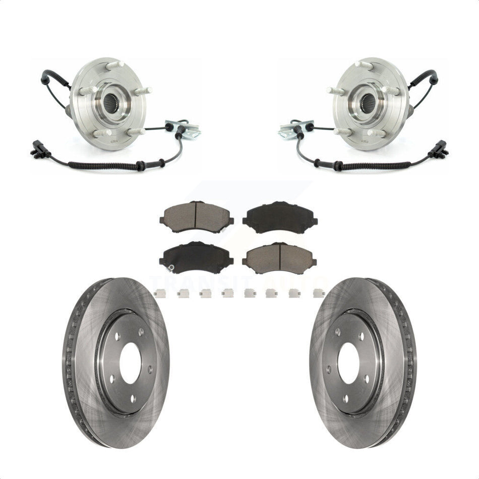 Front Hub Bearing Assembly With Disc Brake Rotors And Ceramic Pads Kit For Chrysler Town & Country Dodge Grand Caravan Volkswagen Routan KBB-122331