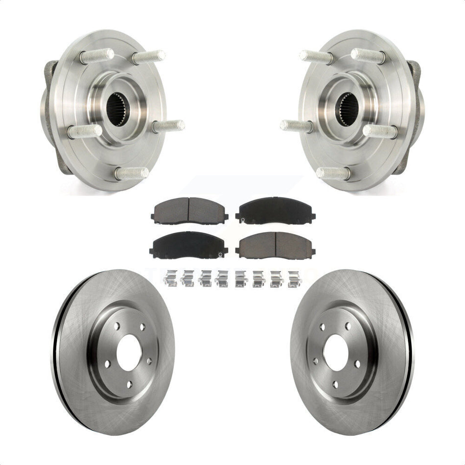 Front Hub Bearing Assembly With Disc Brake Rotors And Ceramic Pads Kit For Dodge Journey KBB-122333