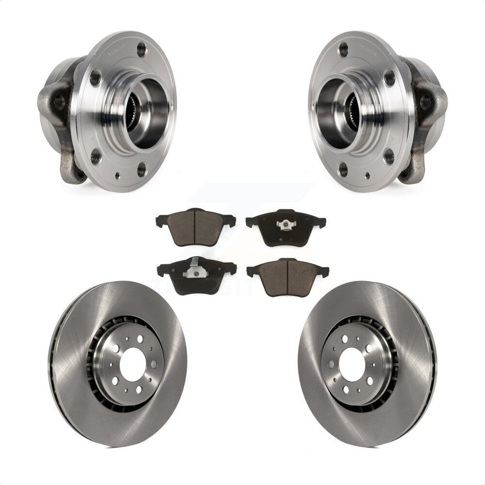 Front Hub Bearing Assembly With Disc Brake Rotors And Ceramic Pads Kit For 2008-2014 Volvo XC90 336mm Diameter Rotor KBB-122340