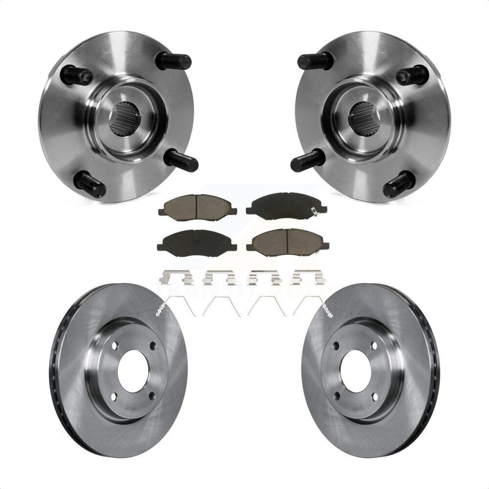Front Hub Bearing Assembly With Disc Brake Rotors And Ceramic Pads Kit For 2008 Nissan Versa 4-Wheel ABS KBB-122348