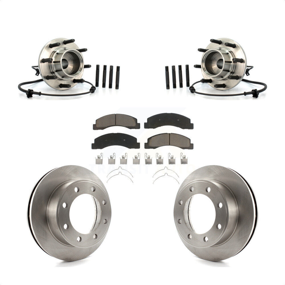 Front Hub Bearing Assembly With Disc Brake Rotors And Ceramic Pads Kit For Ford Excursion 4WD KBB-122357
