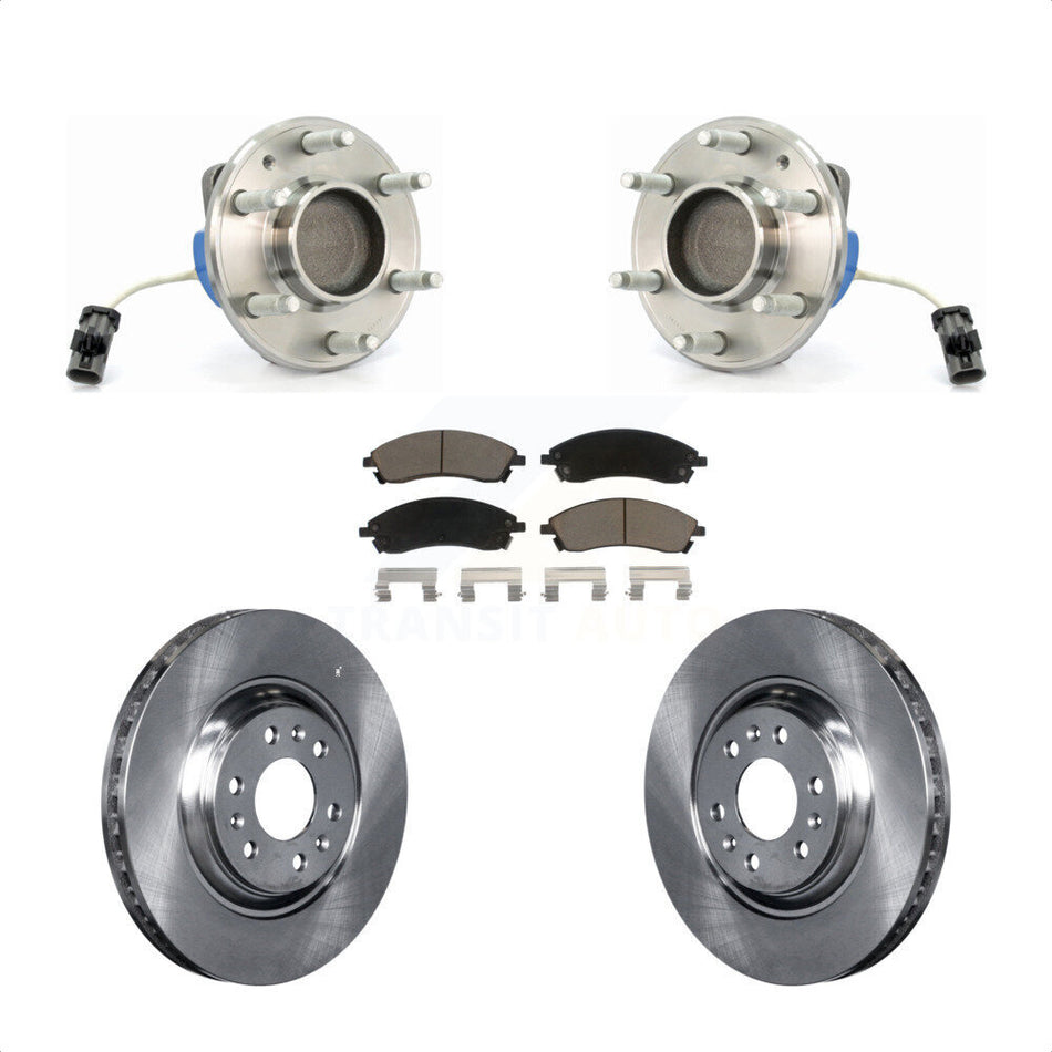 Front Hub Bearing Assembly With Disc Brake Rotors And Ceramic Pads Kit For 2004-2009 Cadillac SRX RWD KBB-122367