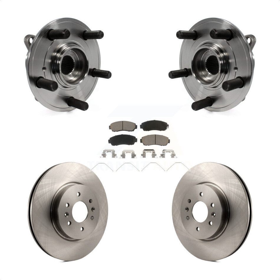 Front Hub Bearing Assembly With Disc Brake Rotors And Ceramic Pads Kit For 2011-2014 Honda Odyssey KBB-122368