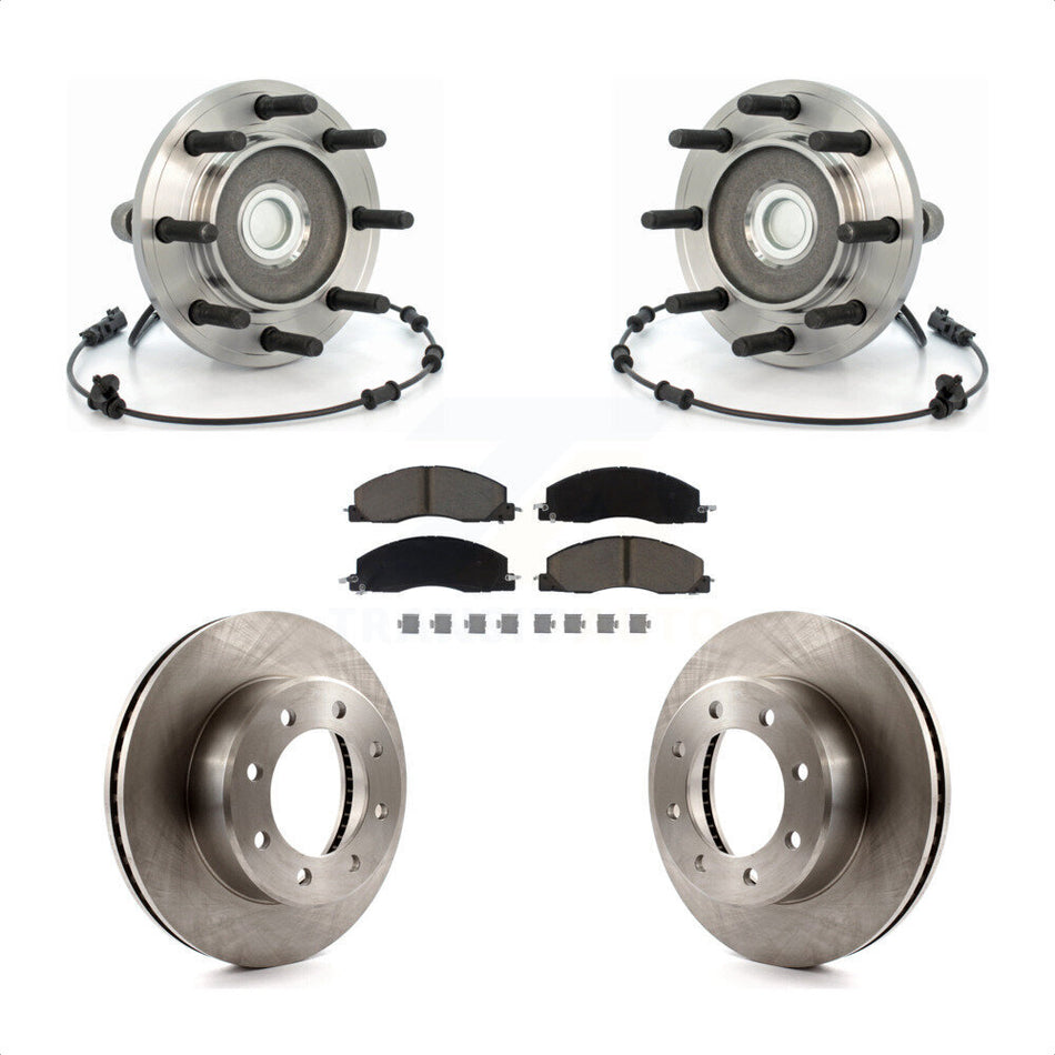 Front Hub Bearing Assembly With Disc Brake Rotors And Ceramic Pads Kit For Dodge Ram 2500 3500 RWD KBB-122370