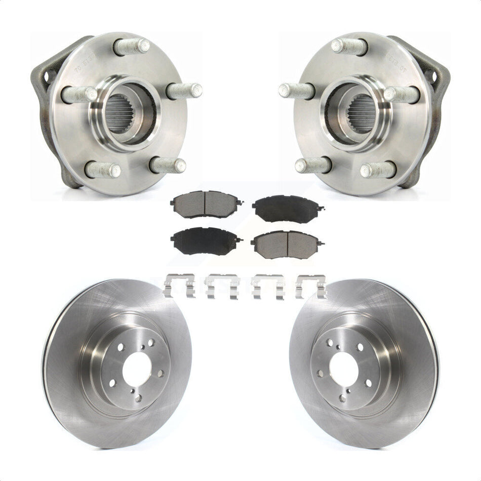 Front Hub Bearing Assembly With Disc Brake Rotors And Ceramic Pads Kit For 2009 Subaru Legacy 3.0 R with 3.0L 292mm Diameter Rotor KBB-122382