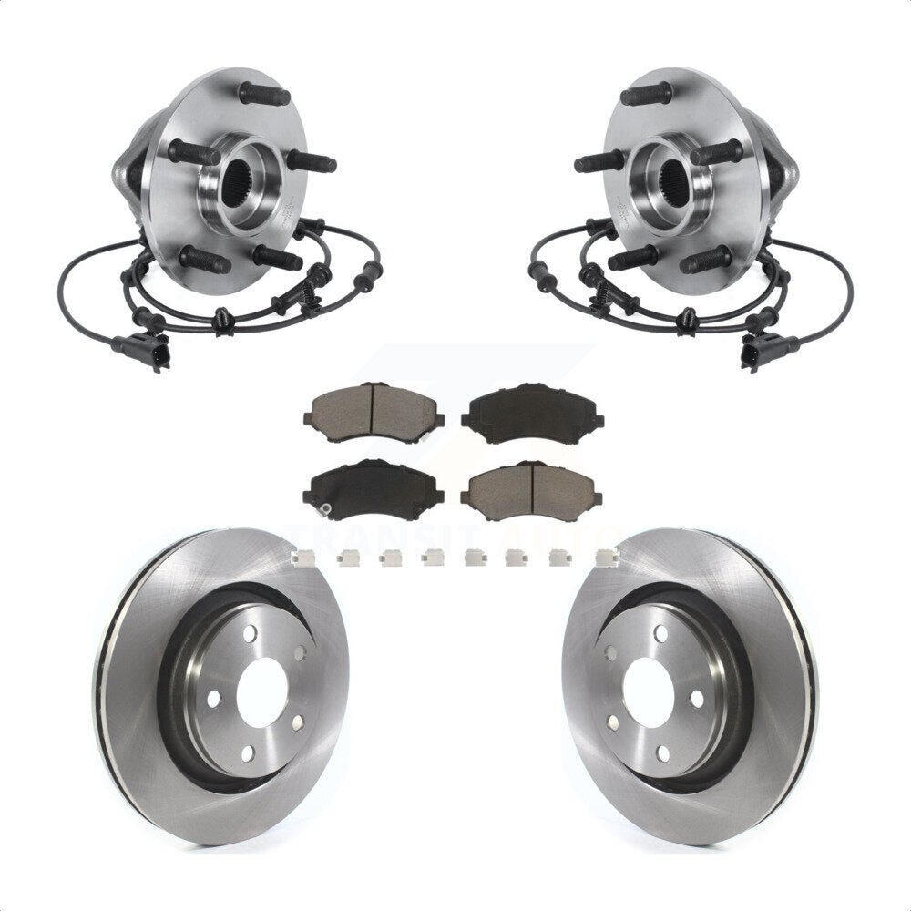 Front Hub Bearing Brake Rotor & Pad Kit For Jeep Wrangler With 332mm Diameter KBB-122392