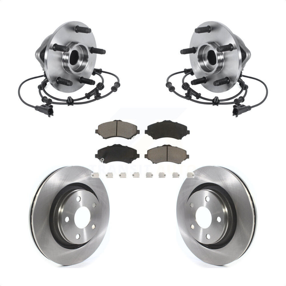 Front Hub Bearing Brake Rotor & Pad Kit For Jeep Wrangler With 332mm Diameter KBB-122392