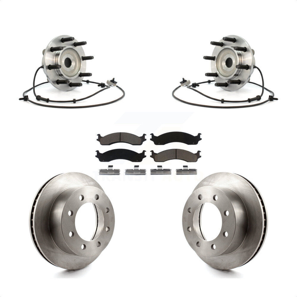Front Hub Bearing Assembly With Disc Brake Rotors And Ceramic Pads Kit For Dodge Ram 2500 3500 KBB-122406