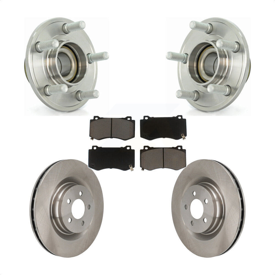 Front Hub Bearing Assembly With Disc Brake Rotors And Ceramic Pads Kit For Dodge Chrysler 300 Charger Challenger Magnum KBB-122410