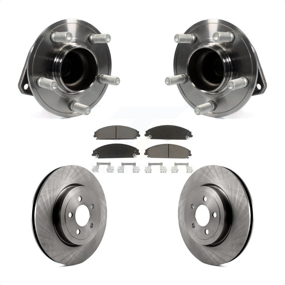 Front Hub Bearing Assembly With Disc Brake Rotors And Ceramic Pads Kit For Dodge Charger Challenger Chrysler 300 KBB-122412
