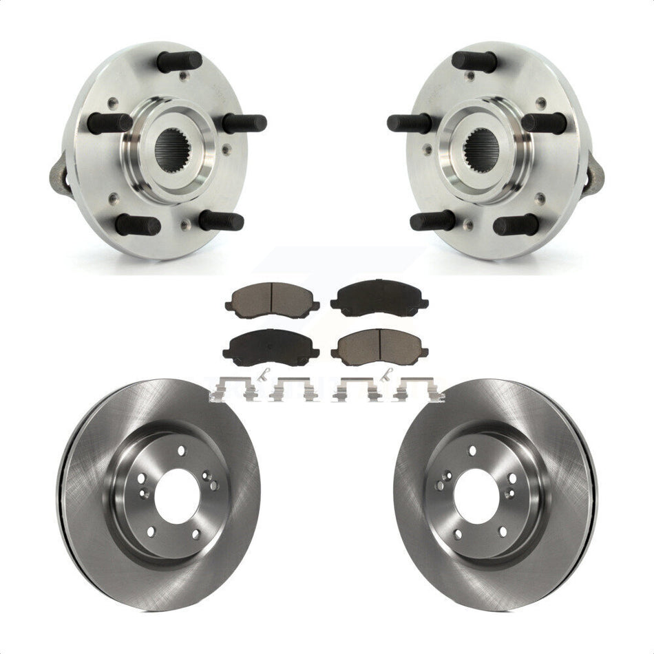 Front Hub Bearing Assembly With Disc Brake Rotors And Ceramic Pads Kit For Mitsubishi Galant Eclipse KBB-122423