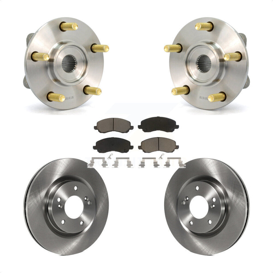 Front Hub Bearing Assembly With Disc Brake Rotors And Ceramic Pads Kit For 2006 Mitsubishi Eclipse To 10 31 05 KBB-122426