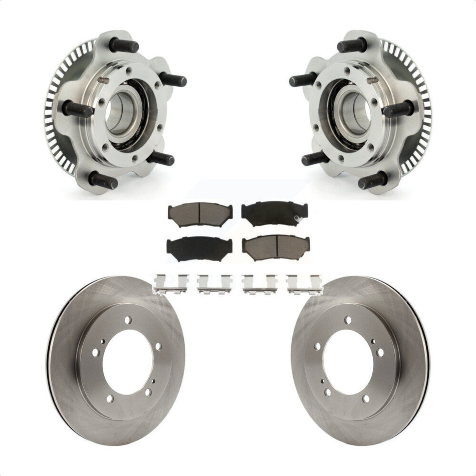 Front Hub Bearing Assembly With Disc Brake Rotors And Ceramic Pads Kit For 2001-2004 Chevrolet Tracker Suzuki Vitara KBB-122431