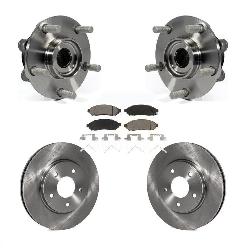 Front Hub Bearing Assembly With Disc Brake Rotors And Ceramic Pads Kit For 2011-2012 Nissan LEAF KBB-122432