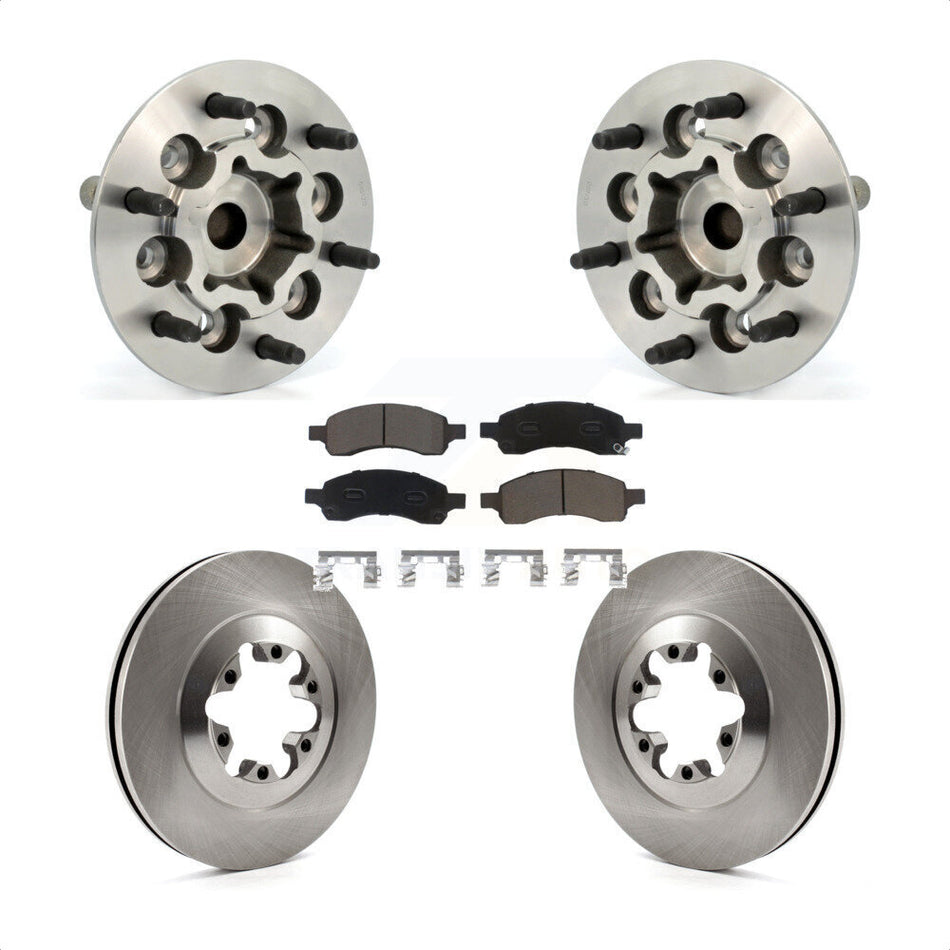 Front Hub Bearing Assembly With Disc Brake Rotors And Ceramic Pads Kit For Chevrolet Colorado GMC Canyon KBB-122434