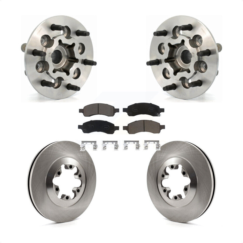 Front Hub Bearing Assembly With Disc Brake Rotors And Ceramic Pads Kit For Chevrolet Colorado GMC Canyon KBB-122435