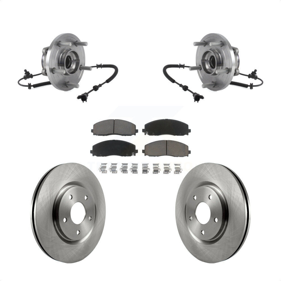 Front Hub Bearing Assembly With Disc Brake Rotors And Ceramic Pads Kit For Chrysler Pacifica Voyager Grand Caravan KBB-122438