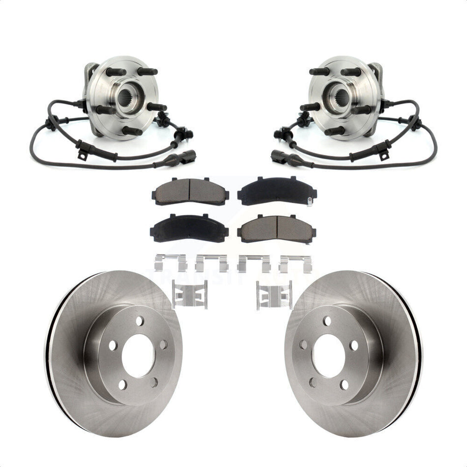 Front Hub Bearing Assembly With Disc Brake Rotors And Ceramic Pads Kit For Ford Explorer Mercury Mountaineer KBB-122439