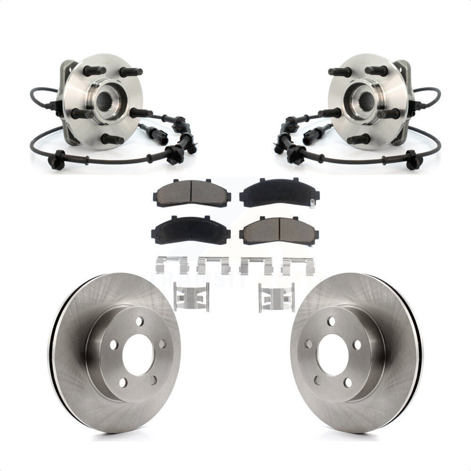 Front Hub Bearing Assembly With Disc Brake Rotors And Ceramic Pads Kit For Ford Ranger Mazda B3000 B4000 KBB-122442