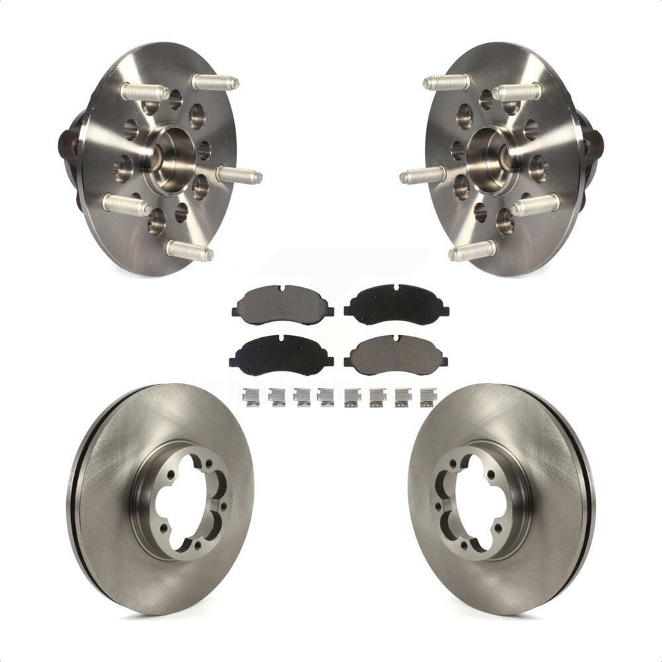Front Hub Bearing Assembly With Disc Brake Rotors And Ceramic Pads Kit For 2015-2019 Ford Transit-350 HD Single Rear Wheels KBB-122452