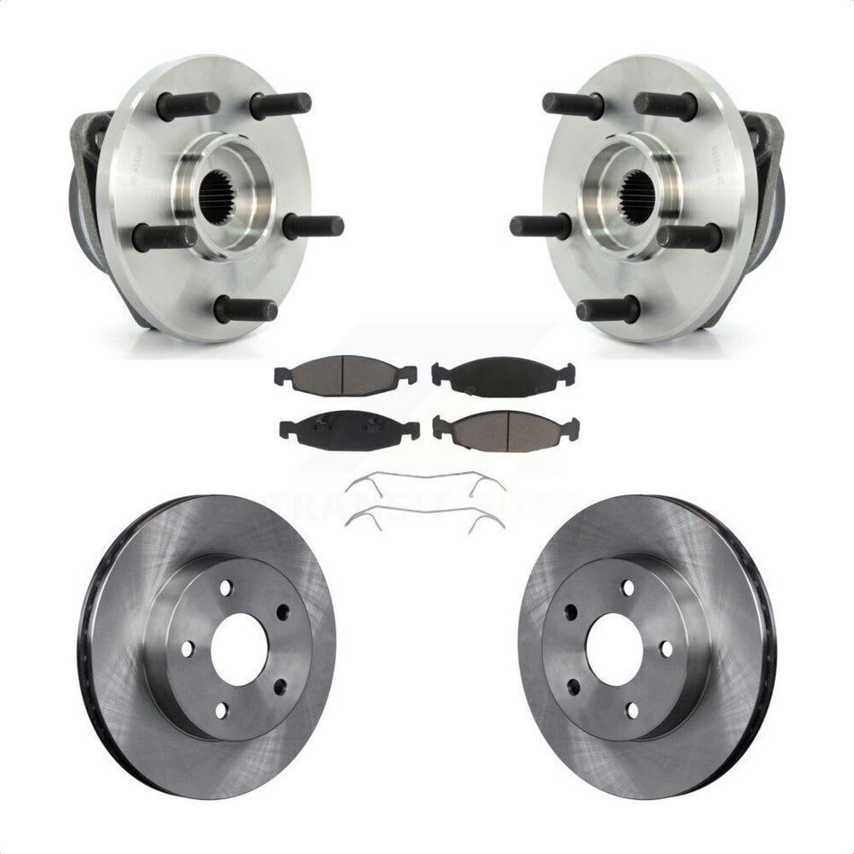 Front Hub Bearing Assembly With Disc Brake Rotors And Ceramic Pads Kit For 1999-2002 Jeep Grand Cherokee Teves & ATE Caliper KBB-122467