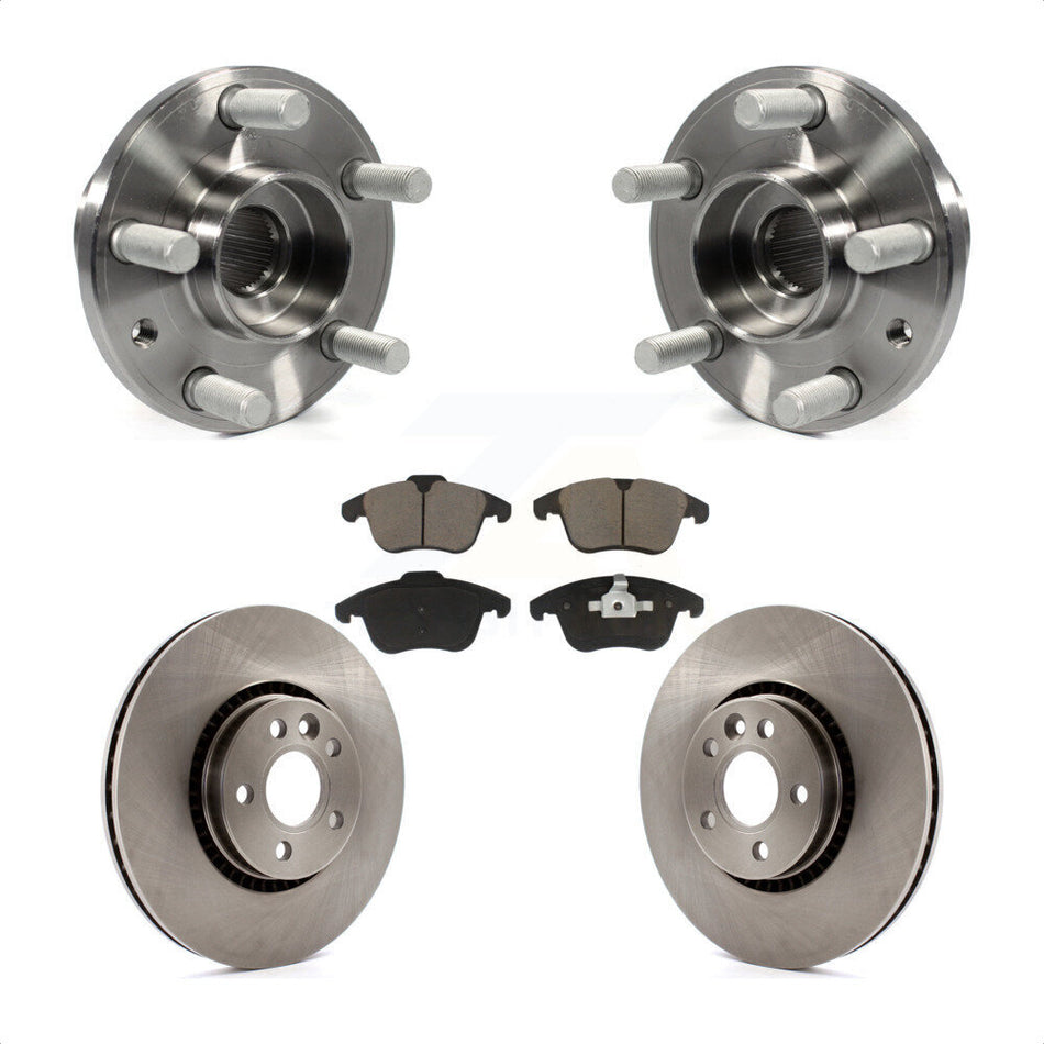 Front Hub Bearing Assembly With Disc Brake Rotors And Ceramic Pads Kit For 2008-2015 Land Rover LR2 KBB-122472