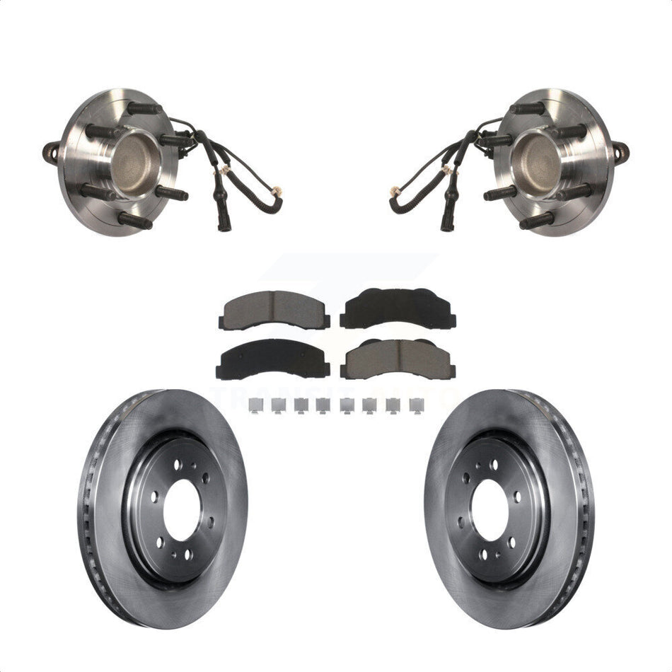 Front Hub Bearing Assembly With Disc Brake Rotors And Ceramic Pads Kit For 2010-2010 Ford Expedition Lincoln Navigator RWD KBB-122474